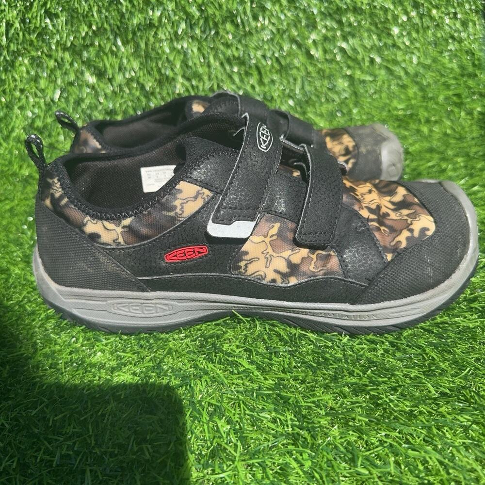 KEEN Speed Hound Youth 6 Black Camo Hook Loop Hiking Trail Shoes 1026194